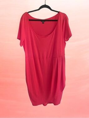 torrid Coral Scoop Neck Short Sleeve Tulip Dress